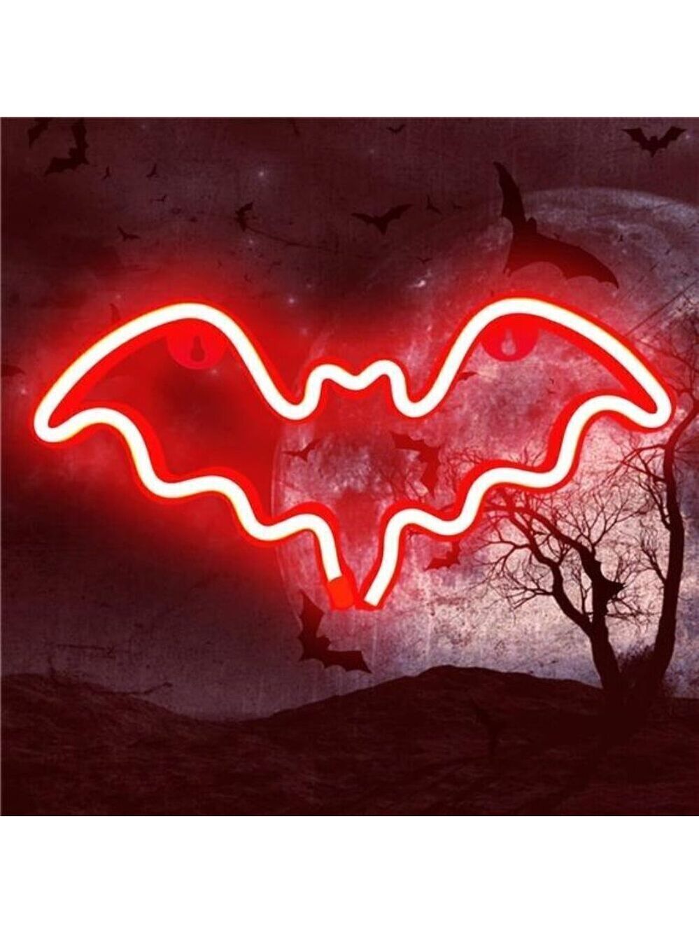 Halloween Bat Neon Sign Decoration LED Light Wall Decor Lamp Party Bar Decor NEW